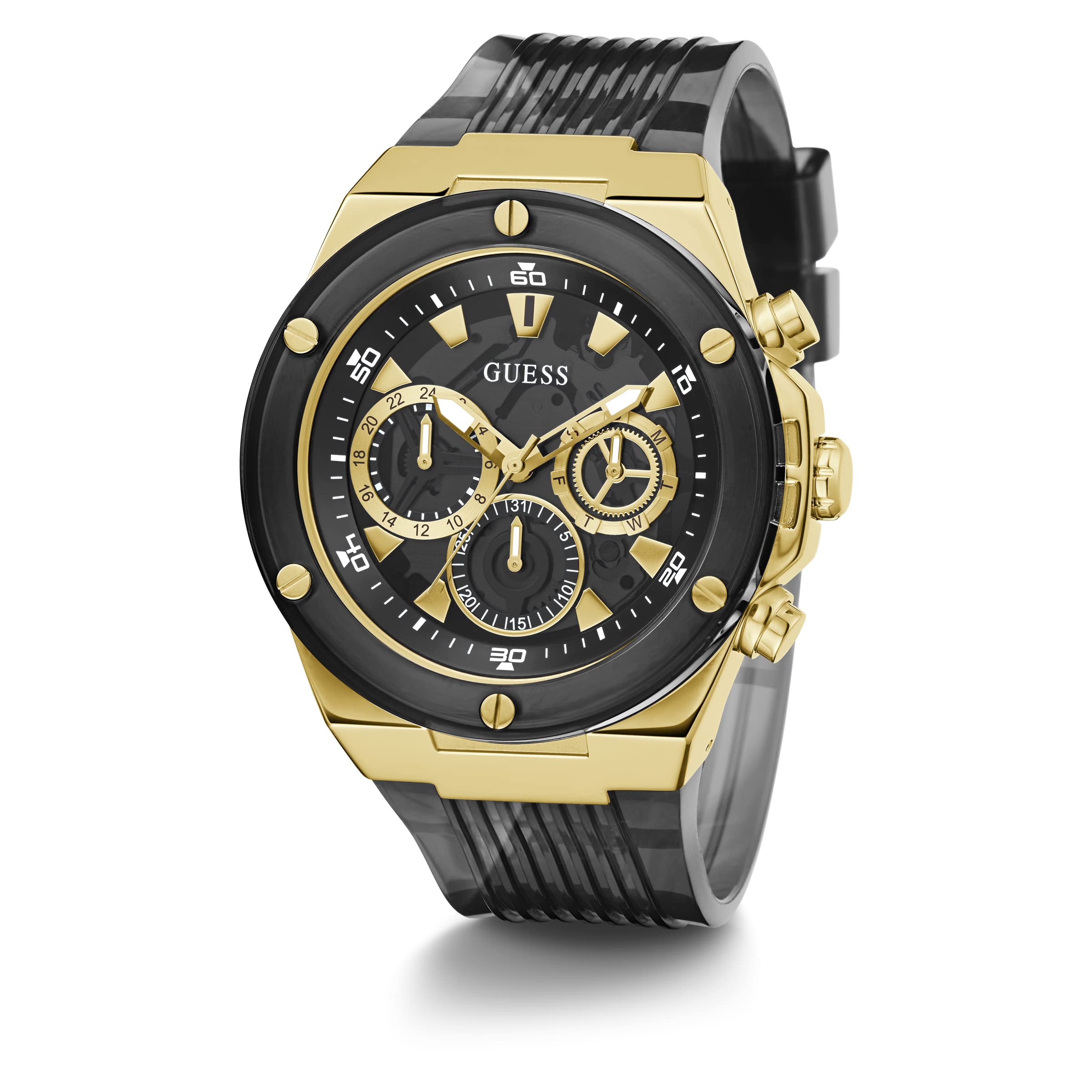 GUESS Men's Stainless Steel Analog Watch - Waterproof Dress Watch for Business & Casual Wear - Perfect for Office, Dating & Formal Events