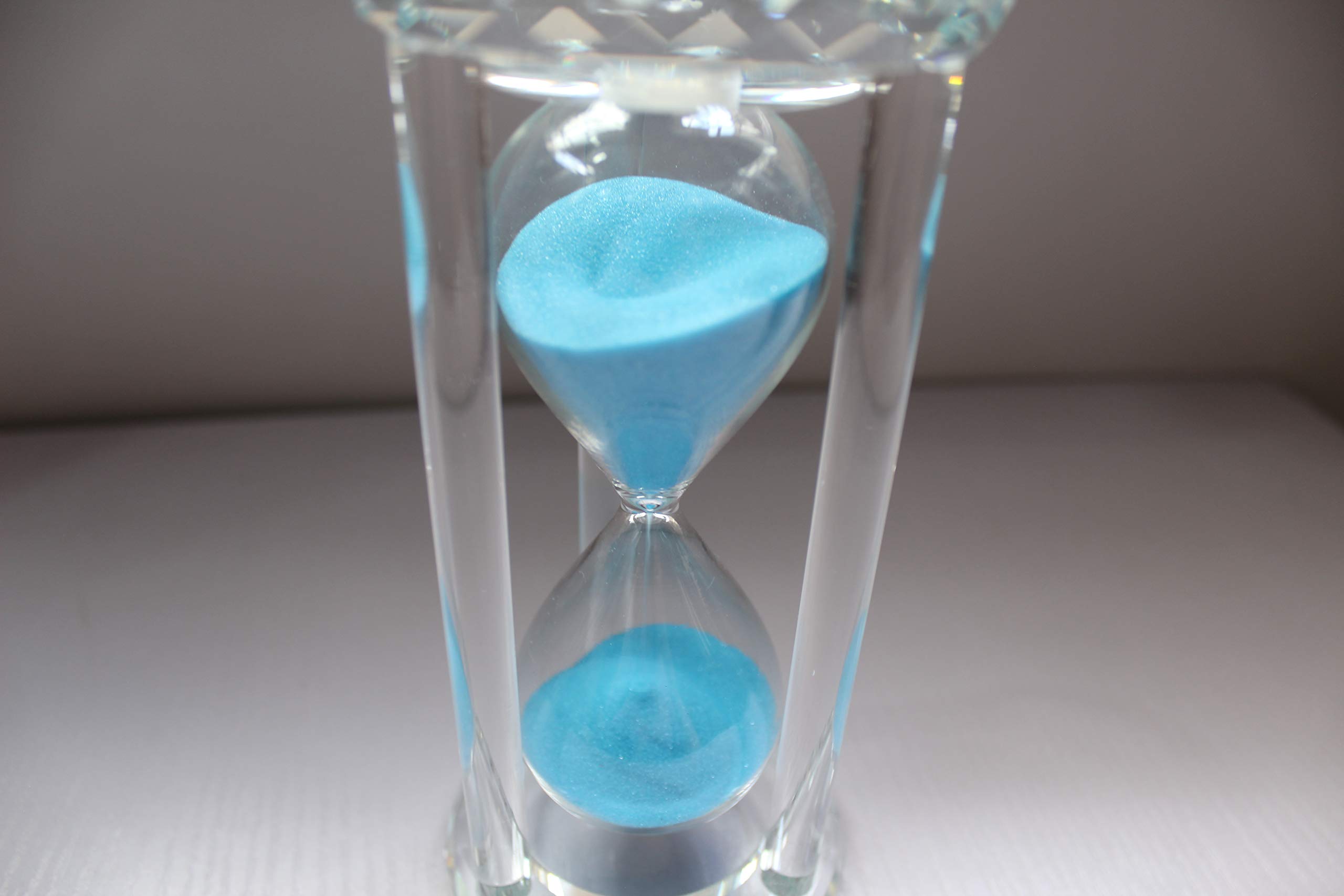 60 Minute Hourglass Timer - Crystal Sand Timer with Diamond Carving Surface - Perfect for Kitchen, Office, Desk Decor - Great Christmas & Birthday Gift (Blue) | Use for Cooking, Study Time Management, Yoga Meditation & Home Decoration
