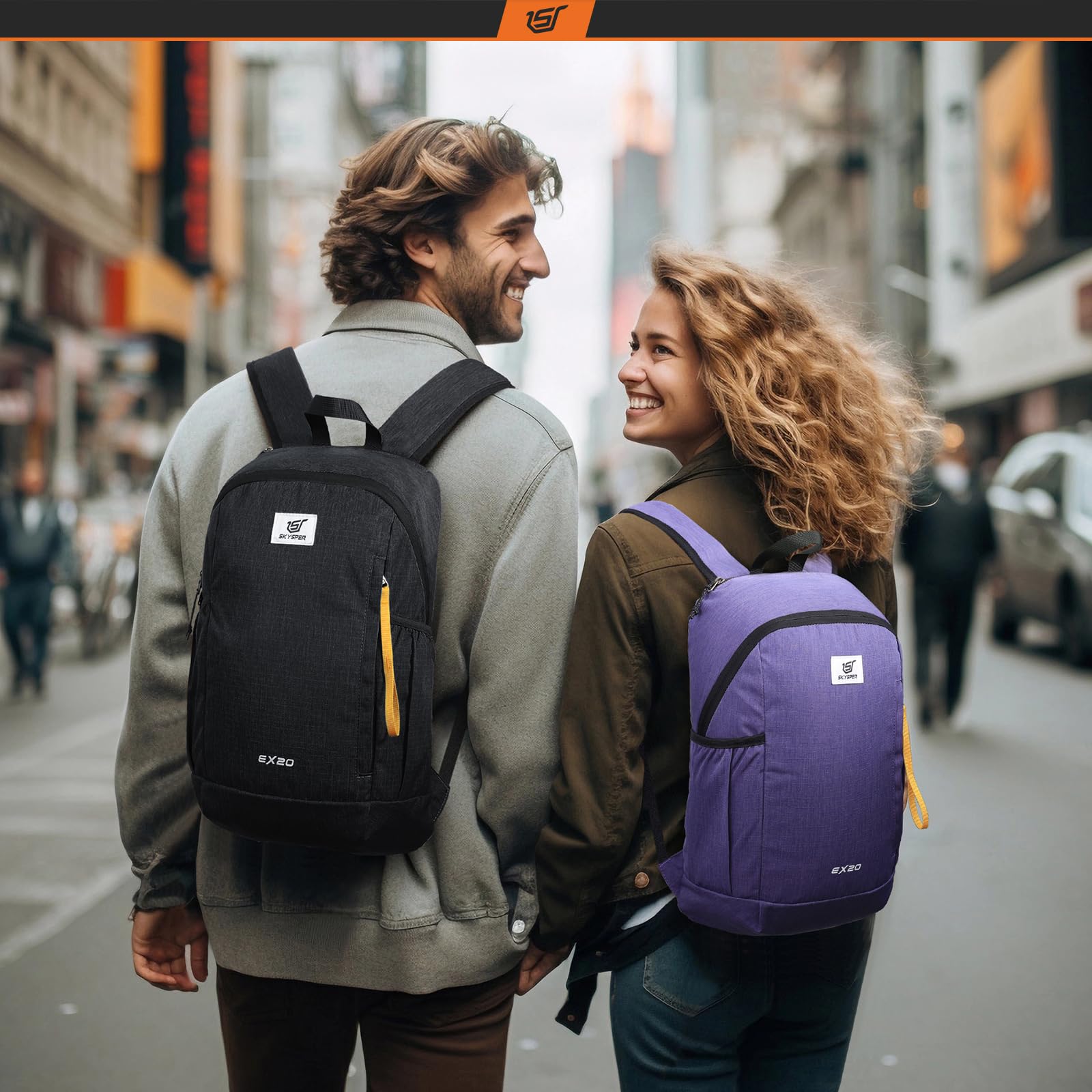 SKYSPER 20L Lightweight Hiking Backpack - Compact Travel Daypack for Women & Men, Water-Resistant Outdoor Backpack for Hiking, Camping, School & Daily Use (Purple)