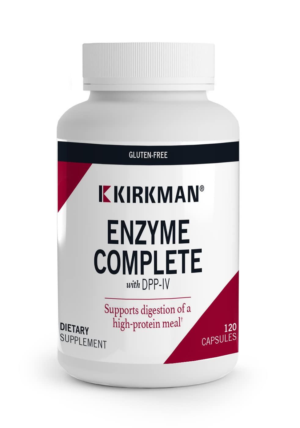 Kirkman Enzyme Complete with DPP-IV - 120 Capsules | Powerful Digestive Support | Broad Spectrum Digestive Enzymes | Hypoallergenic Formula | For Gut Health & Food Sensitivity Relief | Ideal for Meals & Digestive Comfort