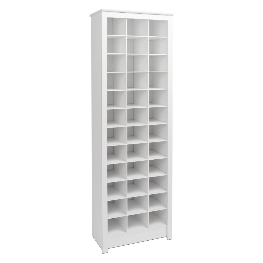 Prepac White Tall Storage Cabinet - 36 Shoe Organizer with Cubbies, Entryway Furniture (13
