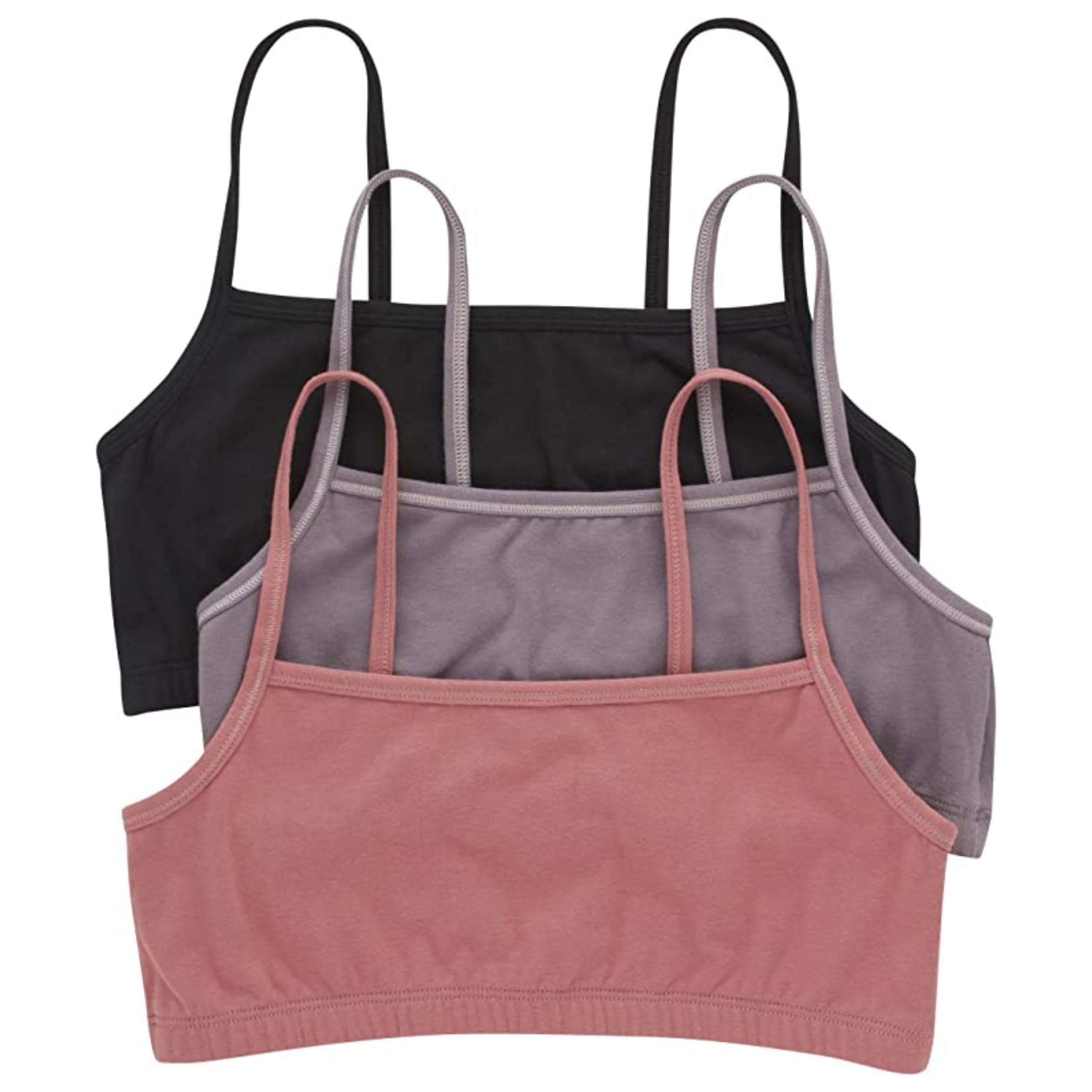 Hanes Women's Cotton String Bralette 3-Pack - Comfortable Wireless Bras for Everyday Wear, Yoga, Sleeping & Lounge
