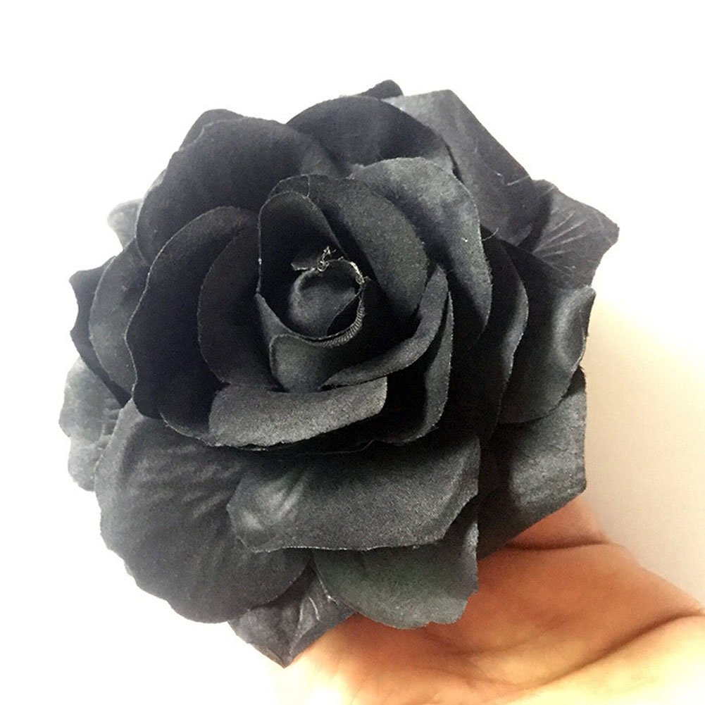 Elegant Rose Flower Hair Clip for Women - Black Floral Hair Accessory & Brooch Pin ZFJ11 | Perfect for Weddings, Parties, and Everyday Fashion
