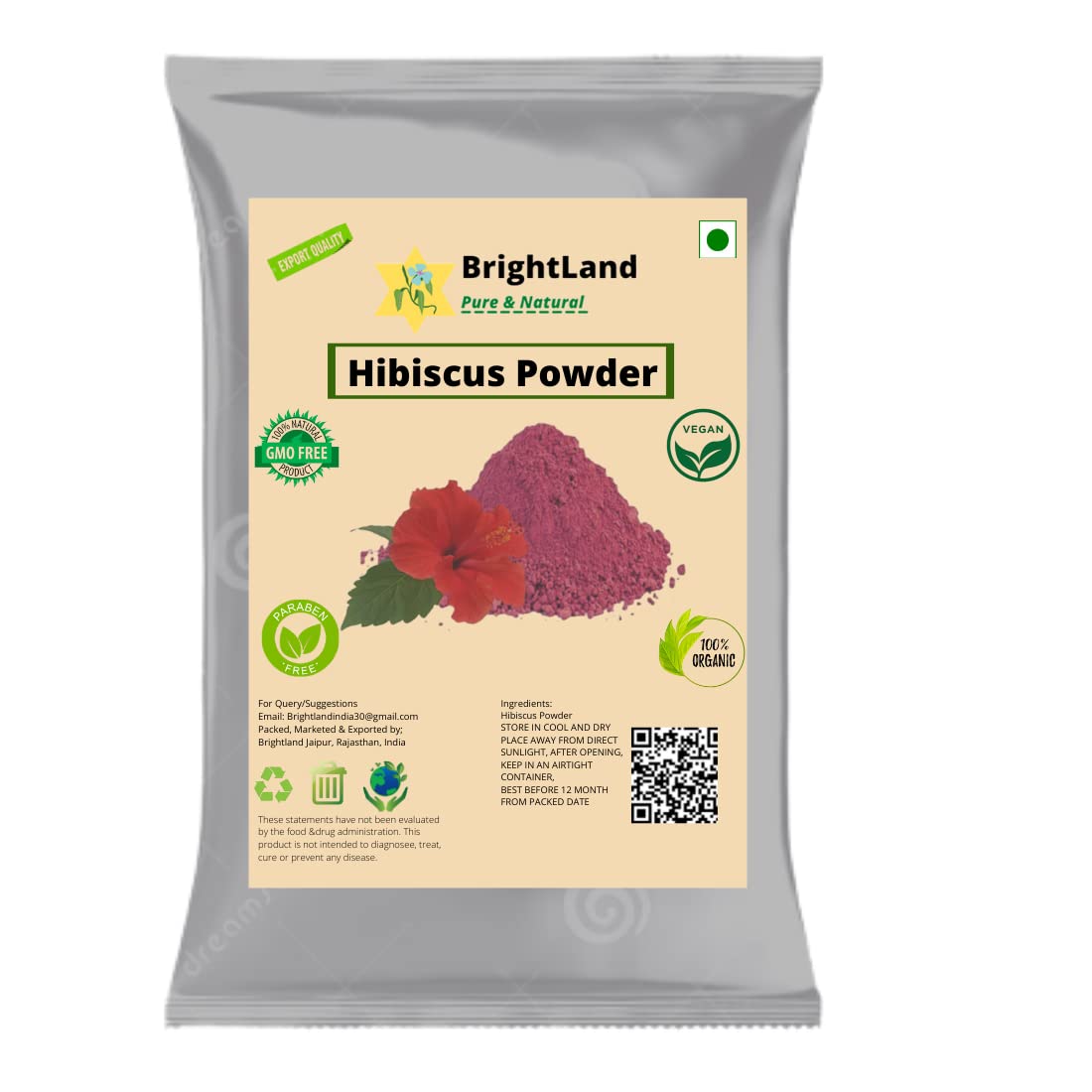 Brightland Multani Mitti Clay Powder with Sandalwood, Orange Peel, Neem, Rose & Herbs - 40g Each (400g Total) | Natural Face Mask & Hair Treatment for Glowing Skin & Strong Hair | DIY Beauty & Ayurvedic Care