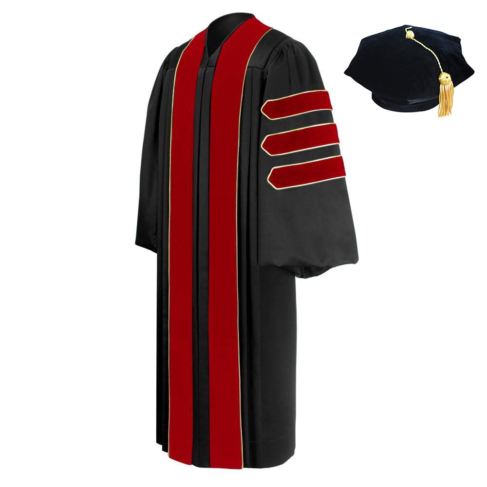 CLERKMANS Unisex Theology Doctoral Graduation Gown - Pastor Clergy Robe with PhD Tam - Perfect for Graduation Ceremonies, Church Services & Academic Events