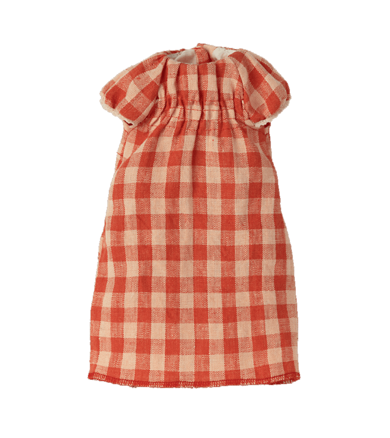 Maileg Size 3 Check Dress for Girls - Classic Plaid Cotton Play Dress for Tea Parties & Special Occasions