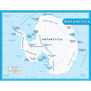 Antarctica Map Poster - Detailed Large Wall Chart for Home, Office & Classroom Decor - Perfect for Geography Teachers, Students & Travel Enthusiasts