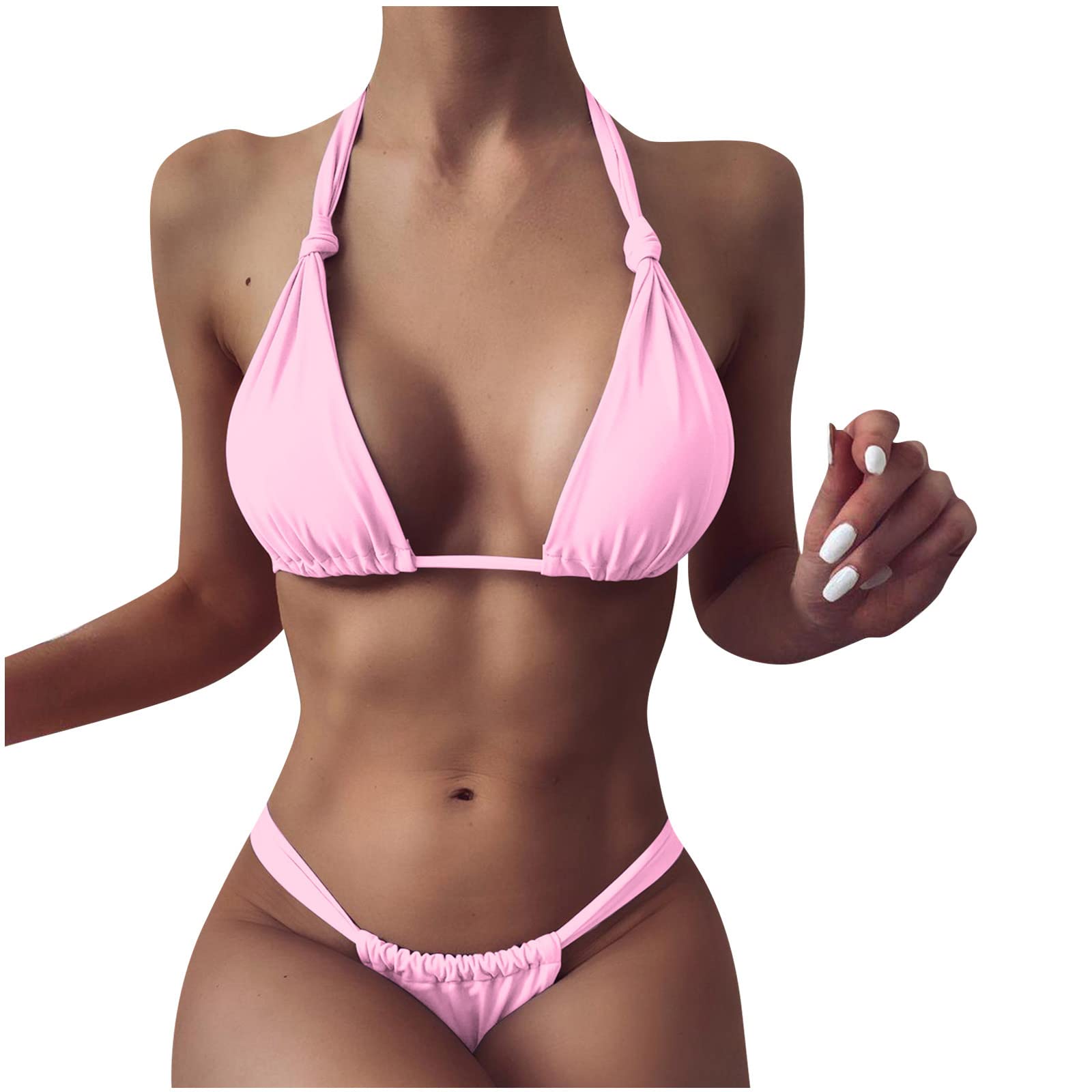 Strapless Solid Sexy Bikini Two Piece Swimsuit for Women - Push Up Padded Swimwear Set for Beach, Pool & Summer Vacation