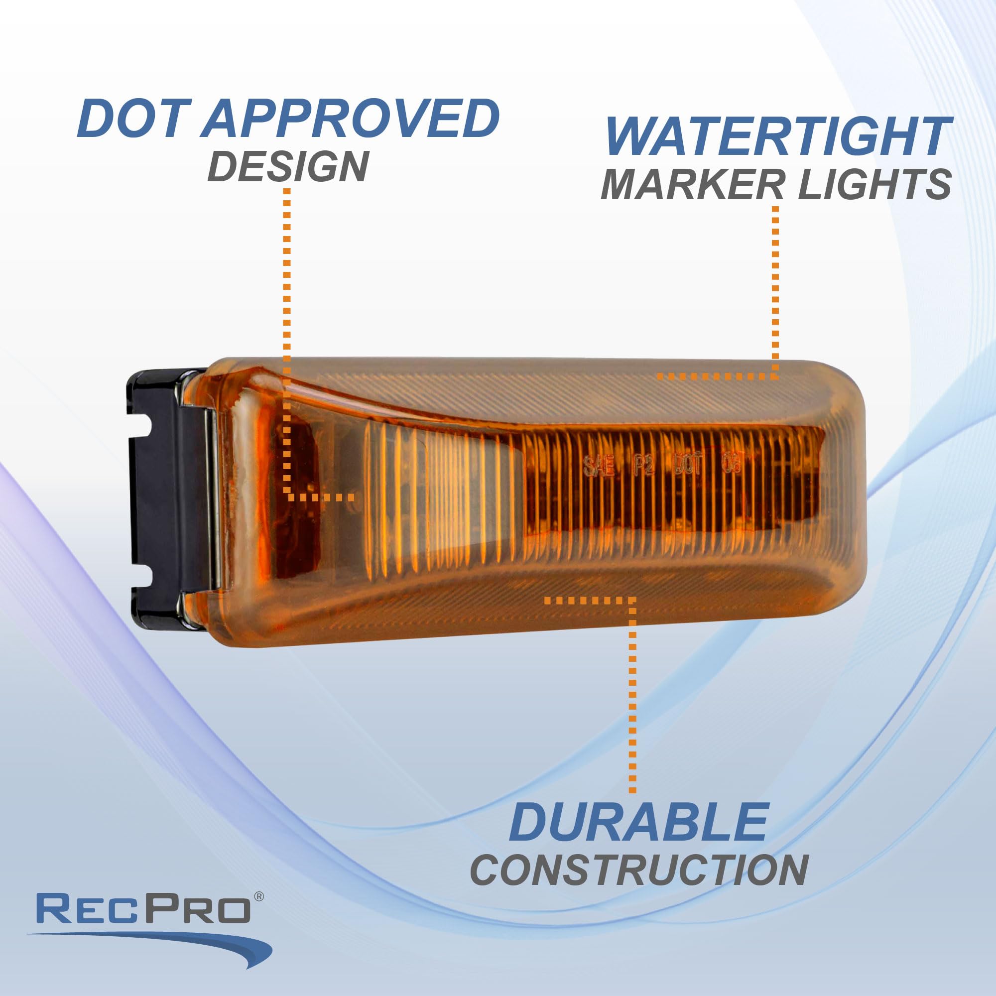 12 Diode LED Amber Marker Clearance Lights 4