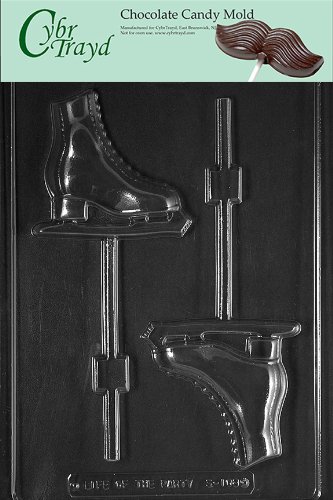 Cybrtrayd Sports Chocolate Candy Mold - Figure Skates Ice Skate Silicone Mold for DIY Baking, Candy Making, and Cake Decorating | Perfect for Birthday Parties, Holidays, and Sports-Themed Events