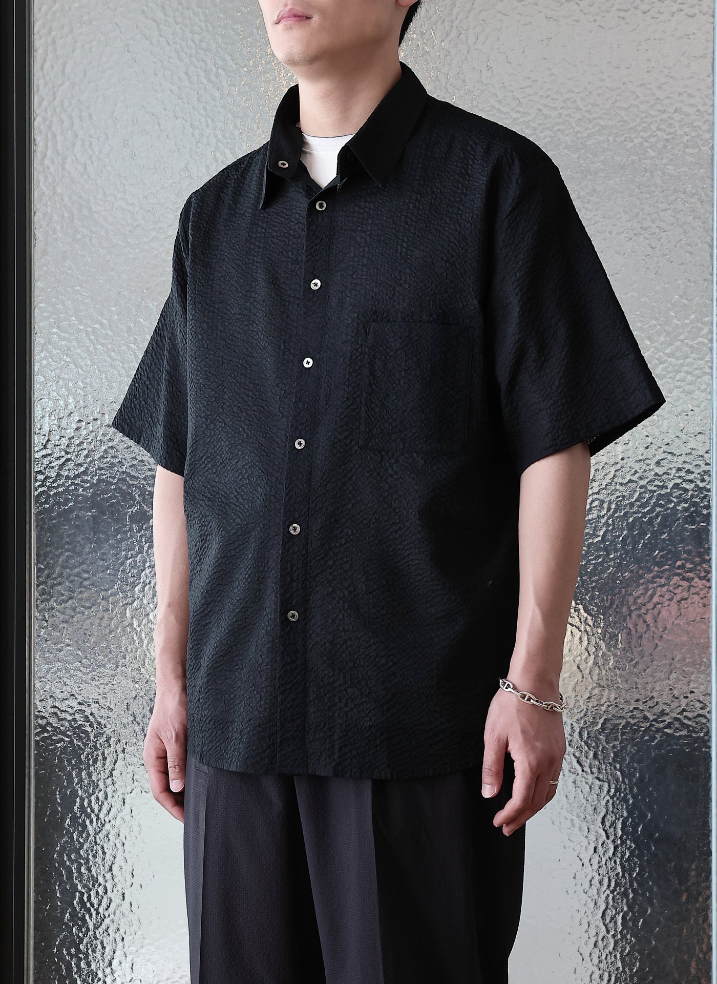 Breathable Cotton Seersucker Short Sleeve Shirt for Men - Casual Summer Wear, Beach Outfits & Outdoor Activities