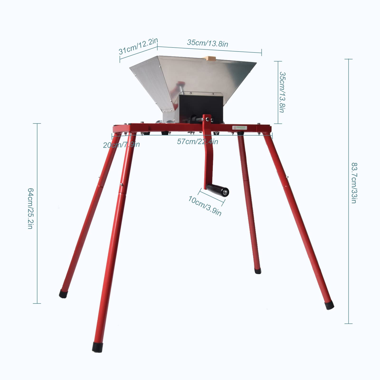 SQUEEZE Master XL 7.9 Gallon Fruit Press for Apple Cider, Wine Making - Heavy Duty Crusher with Stand - Perfect for Home Brewing, Juice Extraction & Winemaking