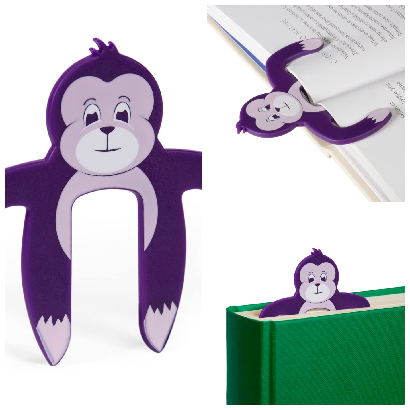 Page Pals Bookmark Holder - Premium Book & Music Sheet Clip for Reading in Bed, Office & Kitchen - Ideal Gift for Book Lovers (Ape Design) | Perfect for Cookbooks, Magazines & Novels