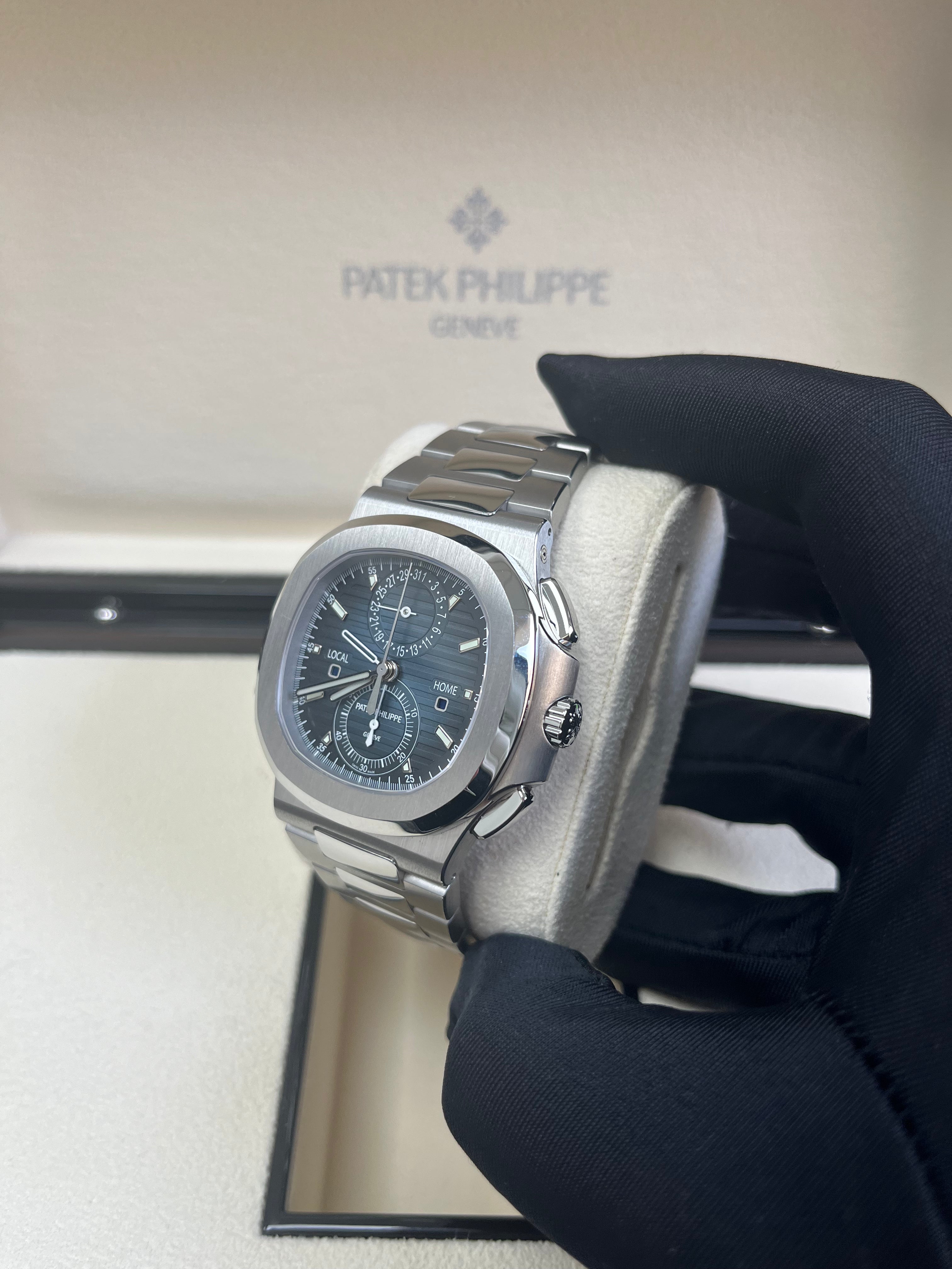 Patek Philippe Nautilus 40mm Stainless Steel Men's Watch - Blue Dial Chronograph Ref. 5990/1A-011 | Luxury Automatic Timepiece for Travel, Business & Special Occasions