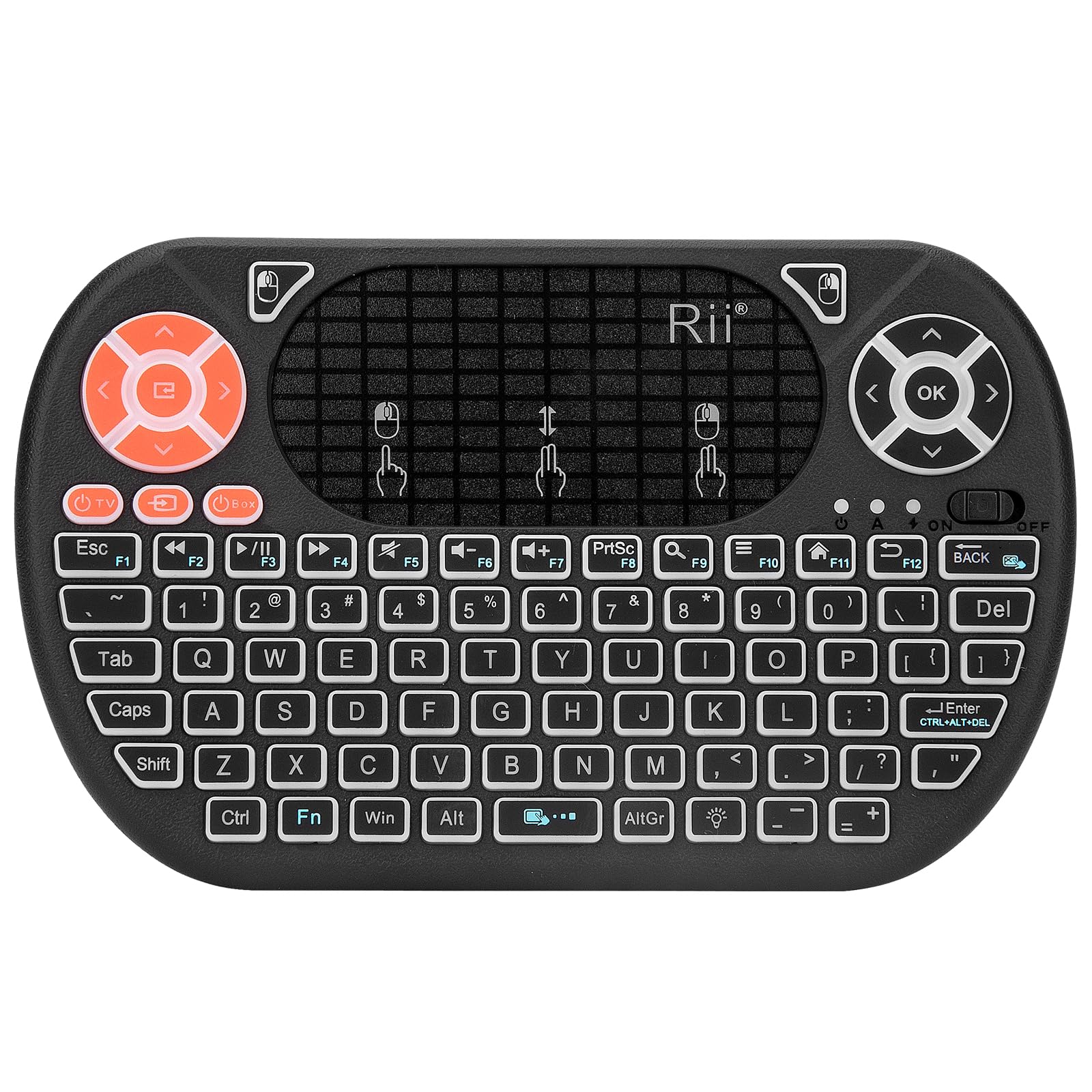 Rii F8 Wireless Keyboard with Touchpad - Backlit for PC, Android TV, Smart Home Control