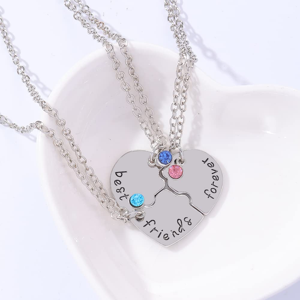 ShiQiao Special BFF Necklace Set for 3 Girls - Best Friend Birthday Gifts for Women - Matching Friendship Jewelry (3 Pieces) - Perfect for Sisterhood, Graduation, and Special Occasions