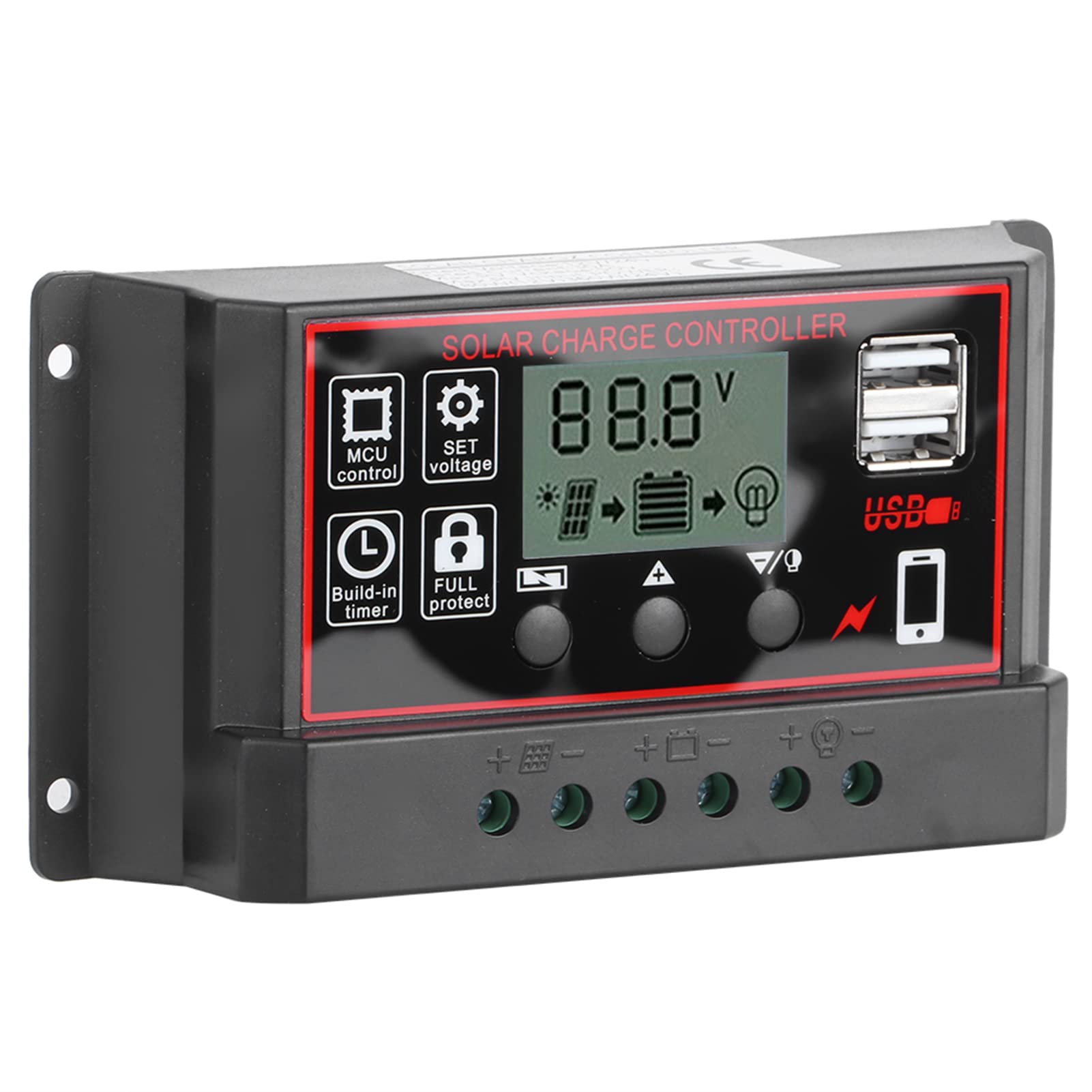 Tgoon 30A Solar Charge Controller with Digital Display for Home Outdoor Commercial Use