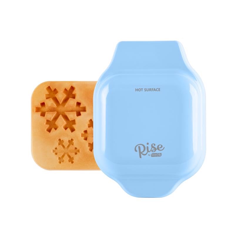 RMWS001GBSD06 Mini Waffle Maker for Snowflake Waffles - Compact Single Serve Breakfast Appliance - Perfect for Home, Dorm & Office Use