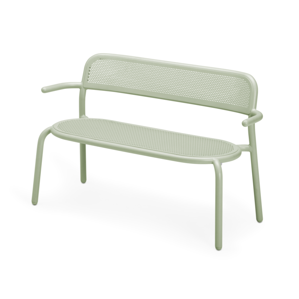 Toni Banksi Mist Green Outdoor Bench - Weather-Resistant Garden Bench for Patio, Lawn, and Backyard Relaxation