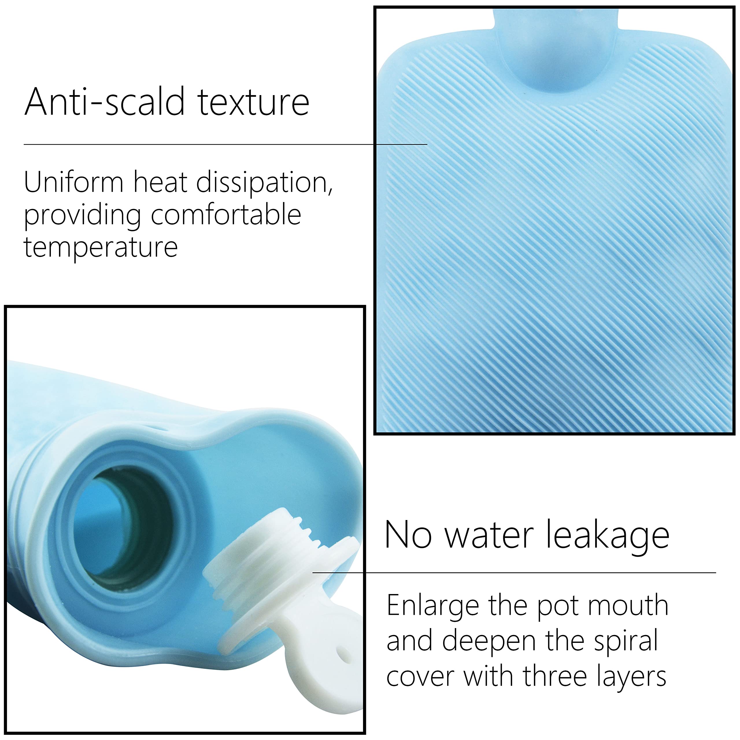 650ml Yellow Hot Water Bottle with Soft Removable Wool Cover - Leak-Proof PVC for Pain Relief, Hot/Cold Therapy - Perfect for Hand/Foot Warming, Bed Warmer & Menstrual Cramp Relief
