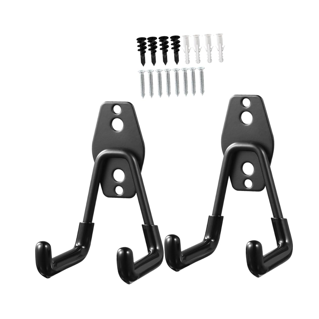 KITANDOVE 2-Pack Heavy Duty Iron Wall Mount Organizer Hooks - Garage Workshop Storage Solution for Tools, Hats, Coats & Accessories | Perfect for Home, Garage, Shed & Industrial Use