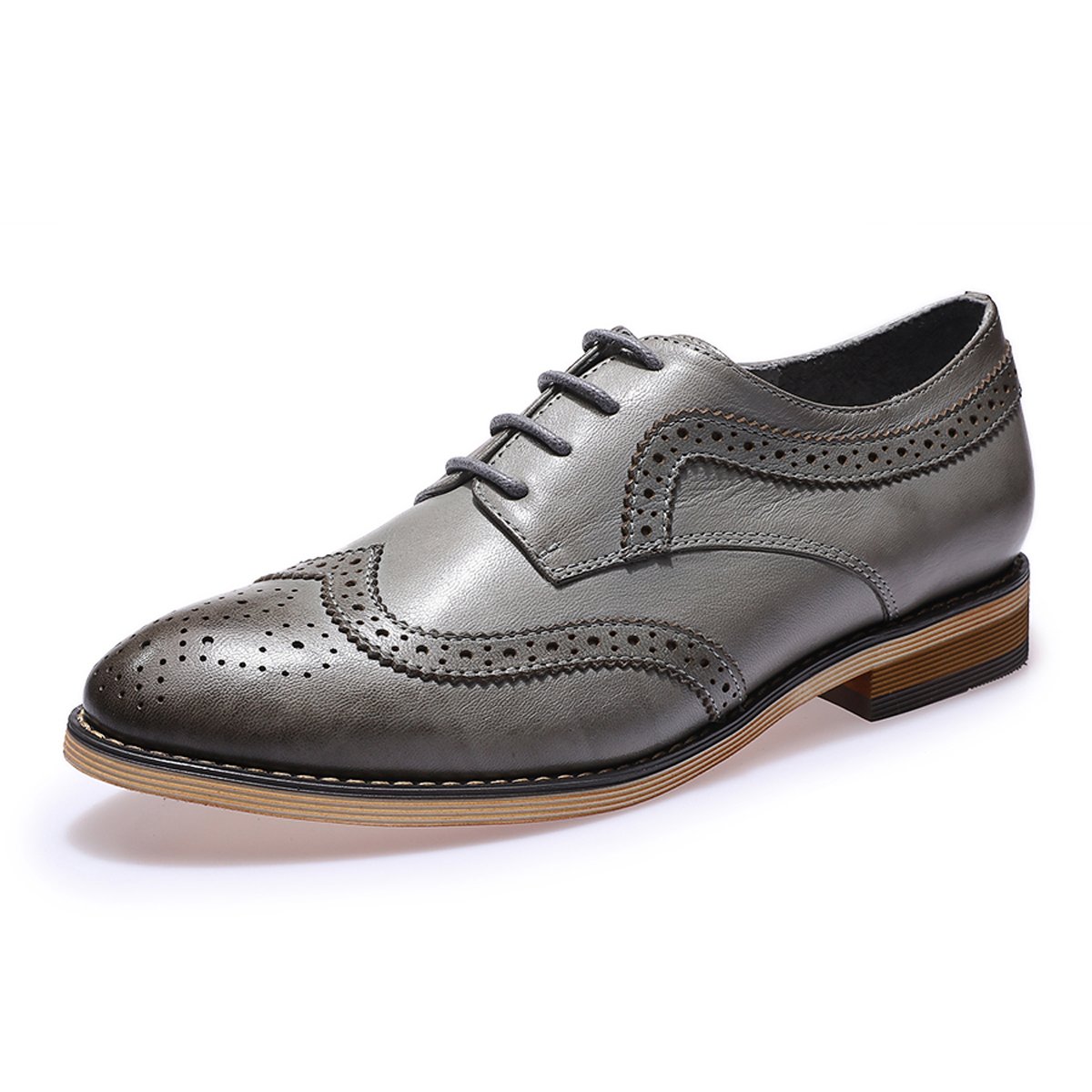 Handmade Women's Wing Tip Oxford Brogue Shoes – Genuine Leather Lace-Up Derby for Casual & Office Wear – Comfortable & Stylish Footwear for Everyday Use