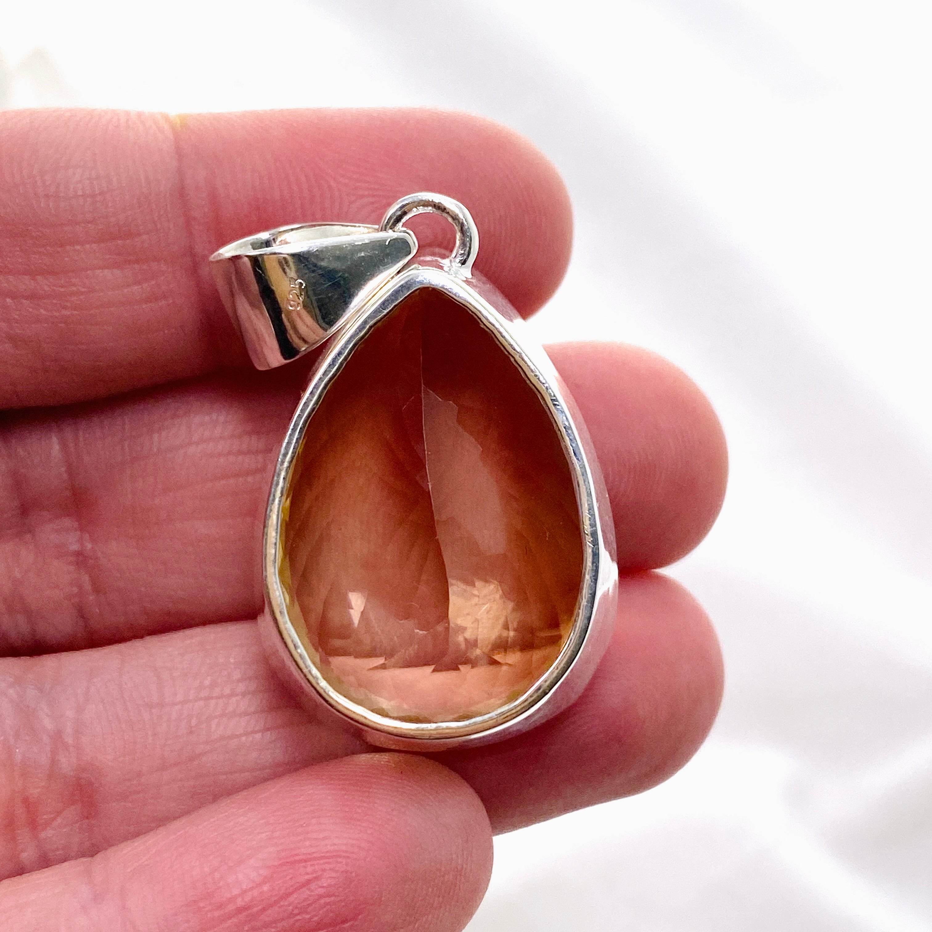Natural Citrine Teardrop Faceted Pendant Necklace - KPGJ4790 | Elegant Jewelry for Women, Perfect for Parties, Weddings & Everyday Wear