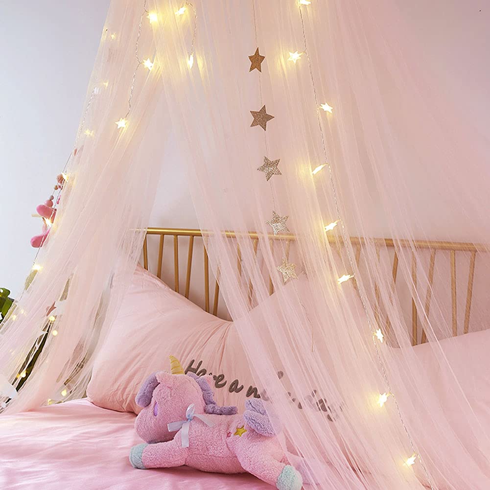 Elegant Bed Canopy for Single to King Size Beds - Grey Princess Veil Mosquito Net Hanging Curtain with Dome Design | Perfect for Bedroom Decor, Kids Room, Wedding Decor & Romantic Atmosphere