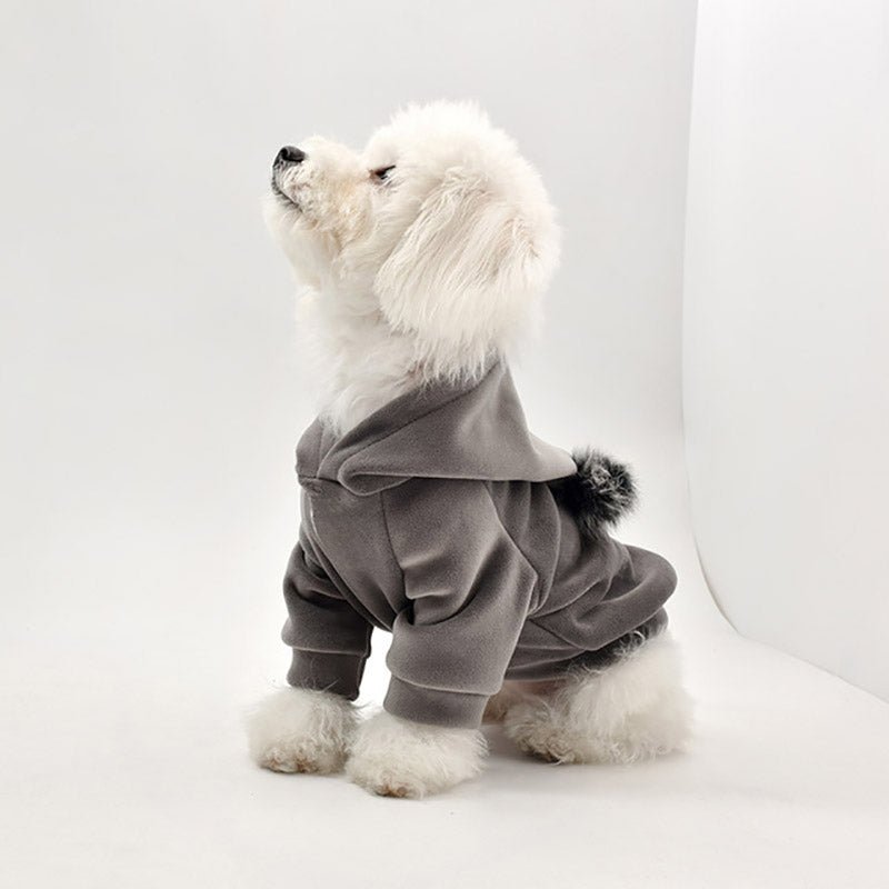 Cozy Thick Cotton Pom Pom Pet Hoodie for Small Dogs & Cats - Warm Winter Sweater for Indoor & Outdoor Play