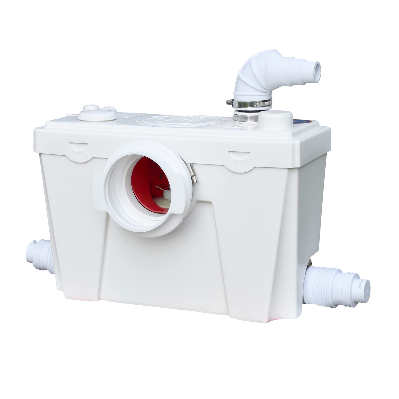 500W Macerator Pump for Basement Toilet System - 4 Water Inlets Connects to Kitchen Sink, Bathtub & Washing Machine | Heavy-Duty Sewage Grinder Pump for RV, Tiny Homes & Off-Grid Living