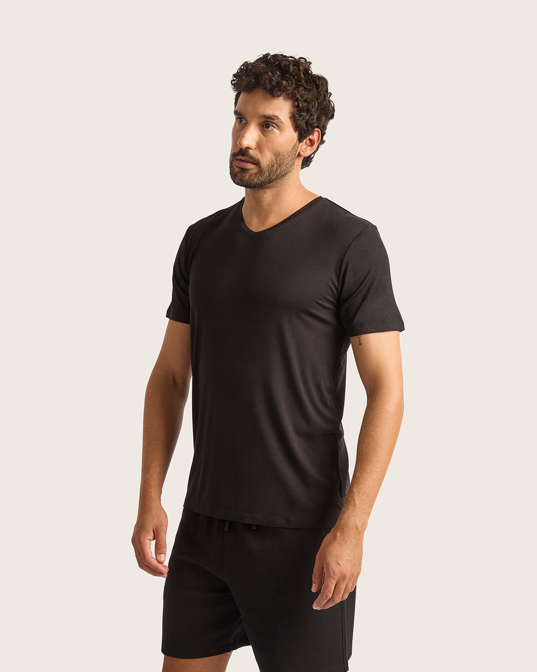 Men's V Neck T-Shirt - Soft Cotton Black Tee for Casual Wear & Everyday Outfits