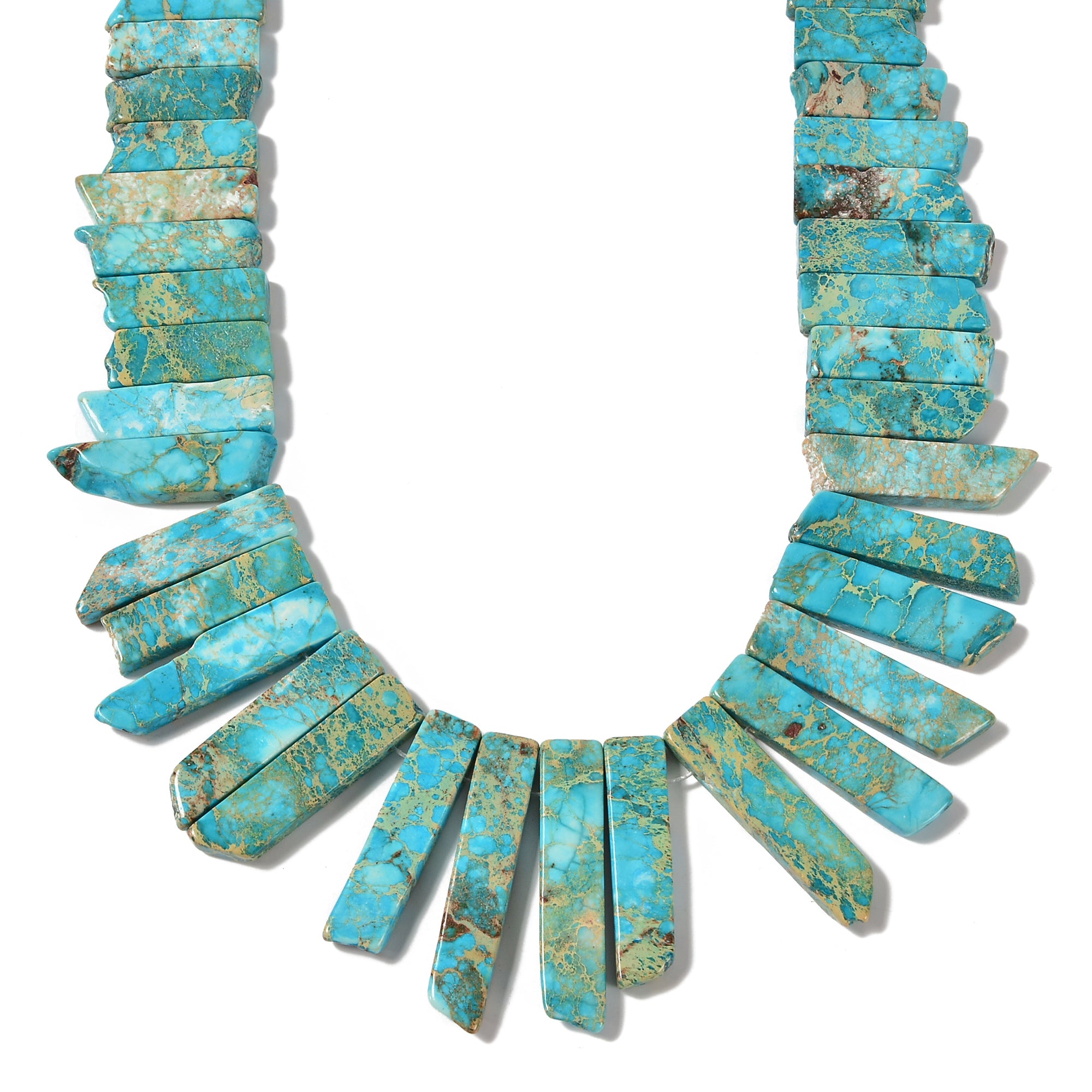 Natural Blue Sea Sediment Jasper Beads - 15.5