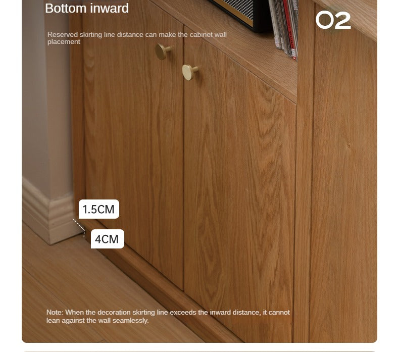 Solid Oak Wood Modern Nordic Sideboard - Mid-Century Buffet Cabinet for Dining Room, Living Room & Entryway Storage