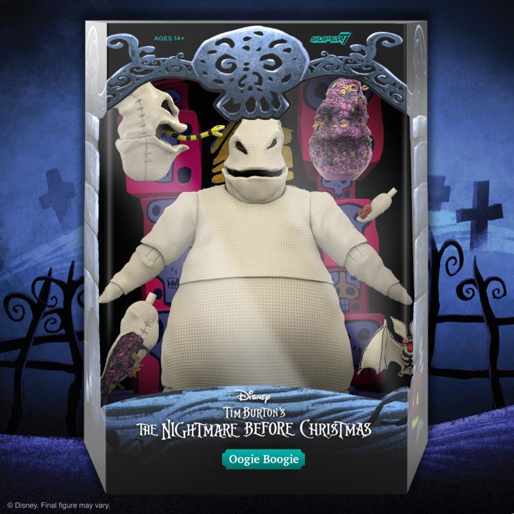 The Nightmare Before Christmas ULTIMATES! Oogie Boogie Action Figure - Collectible Disney Movie Character Toy for Halloween & Christmas Decorations