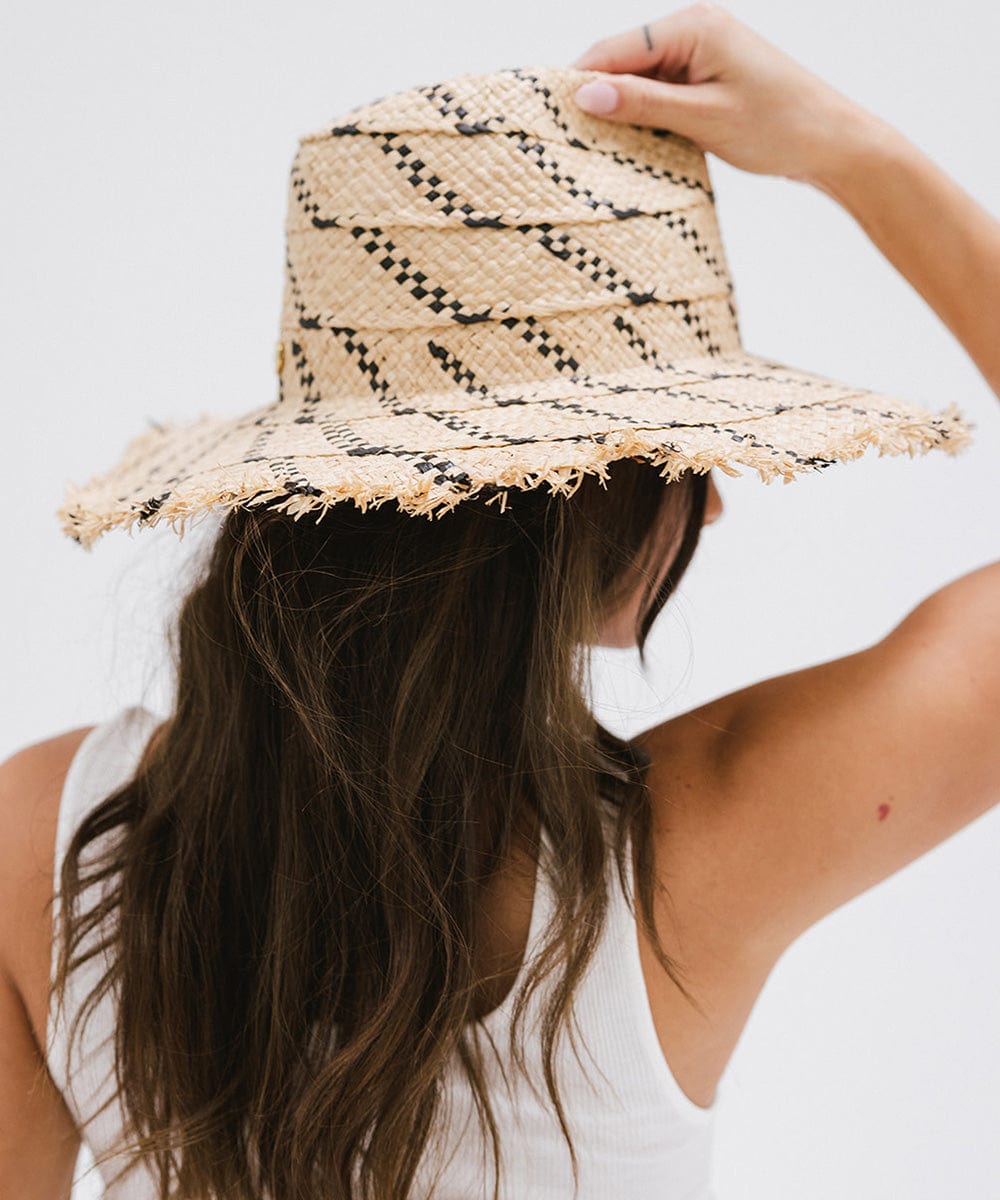 Gemma Wide Brim Straw Hat for Women - Summer Beach Sun Hat with UPF 50+ Protection - Perfect for Vacation, Pool Party, and Outdoor Activities
