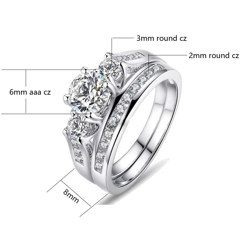 1CT CZ Matching Wedding Rings for Couples - Perfect for Anniversaries & Proposals