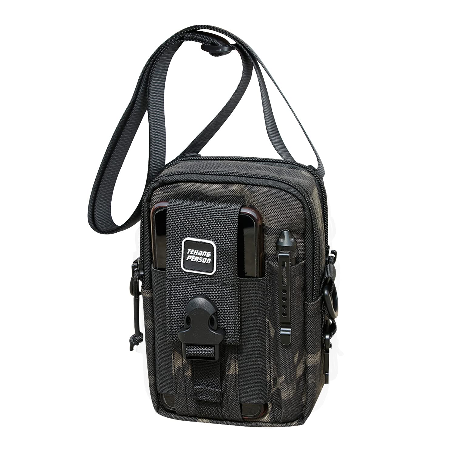 Tactical MOLLE EDC Utility Pouch - Compact Multipurpose Waist Bag with Phone Holster & Adjustable Strap (Black) - Perfect for Outdoor, Hiking, Camping & Everyday Carry