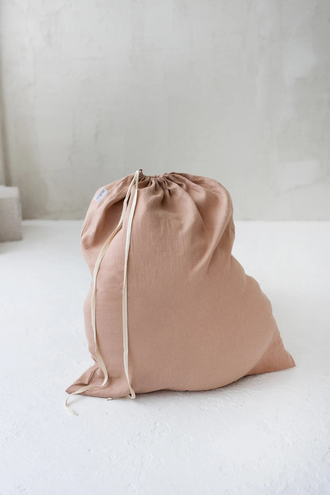 Premium Linen Laundry Bag in Soft Powder Pink - Washable & Durable for Travel, Gym, College Dorm & Home Organization