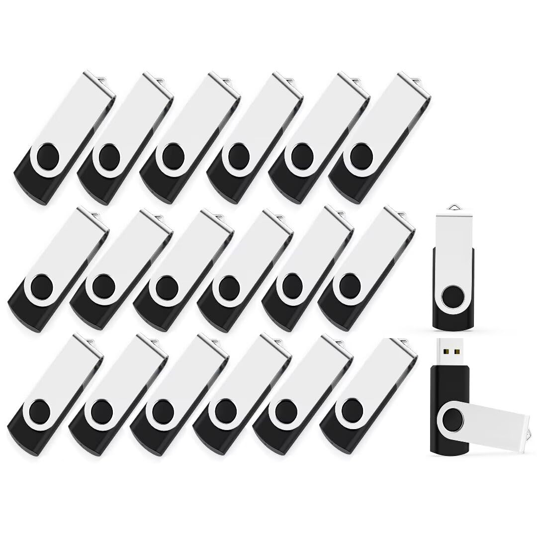 50 Pack 4GB USB 2.0 Flash Drives Bulk - Black Thumb Drives for Data Storage, File Transfer, School & Office Use
