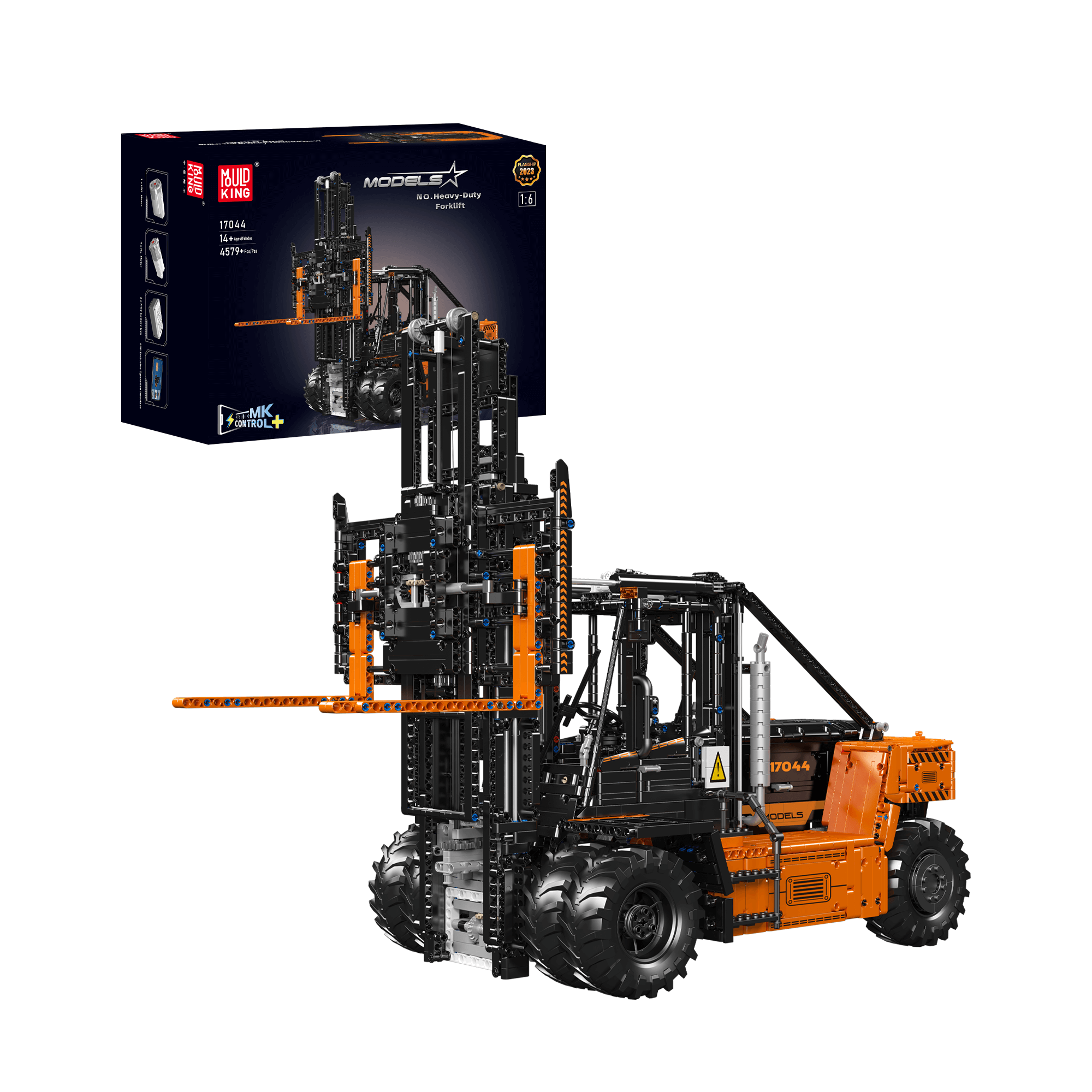 Mould King 17044/17045 Heavy Duty Forklift Remote Control Building Blocks Set - 4579 PCS STEM Construction Toy for Adults & Kids | DIY Engineering Model for Home, Office & Warehouse Play