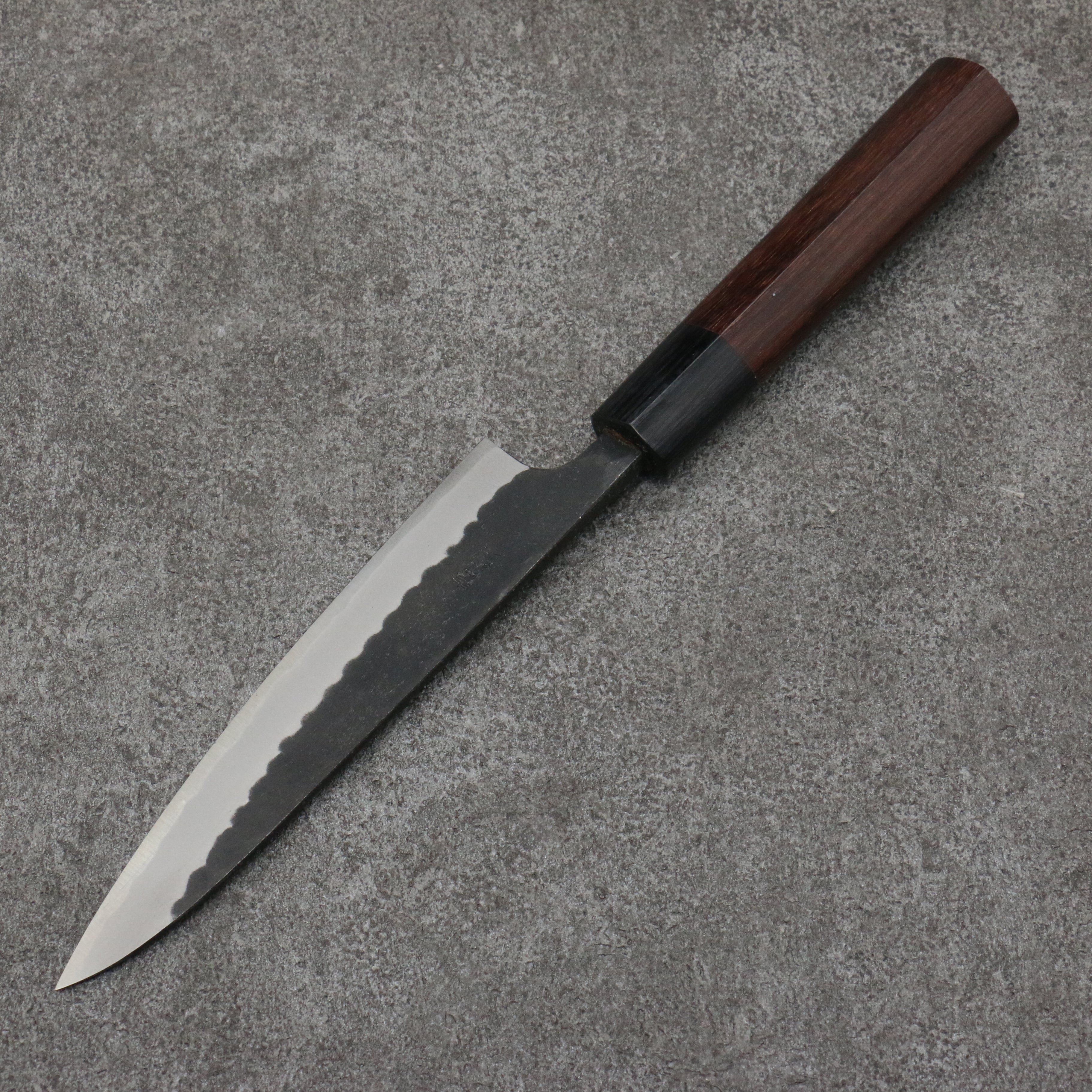 Premium Nao Yamamoto Blue Steel Kurouchi Petty Utility Knife 135mm - Shitan Handle with Black Pakka Wood Ferrule - Perfect for Slicing, Dicing & Precision Kitchen Tasks