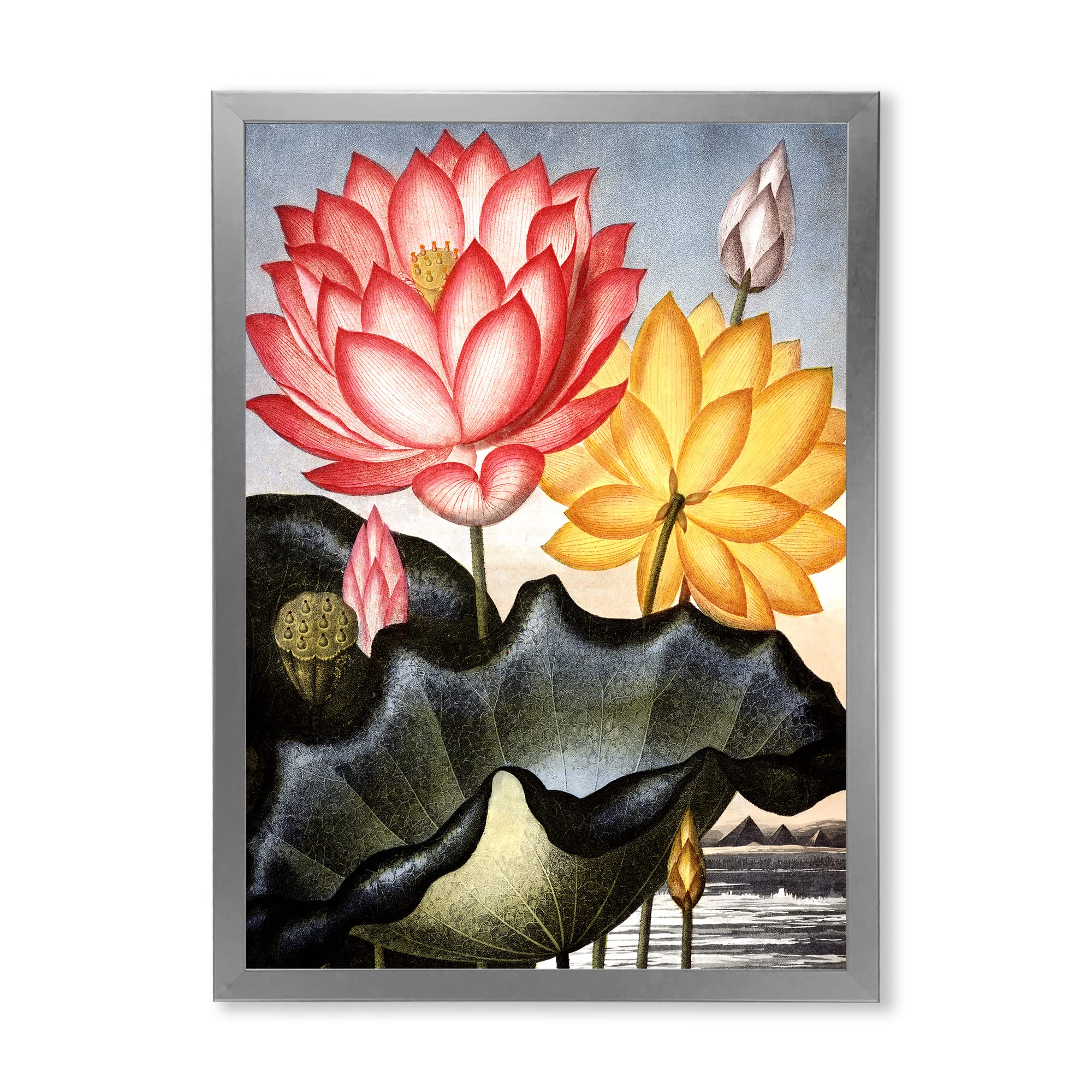 Vintage Floral Framed Wall Art - Traditional Hand-Painted Canvas Painting for Living Room, Bedroom & Office Decor