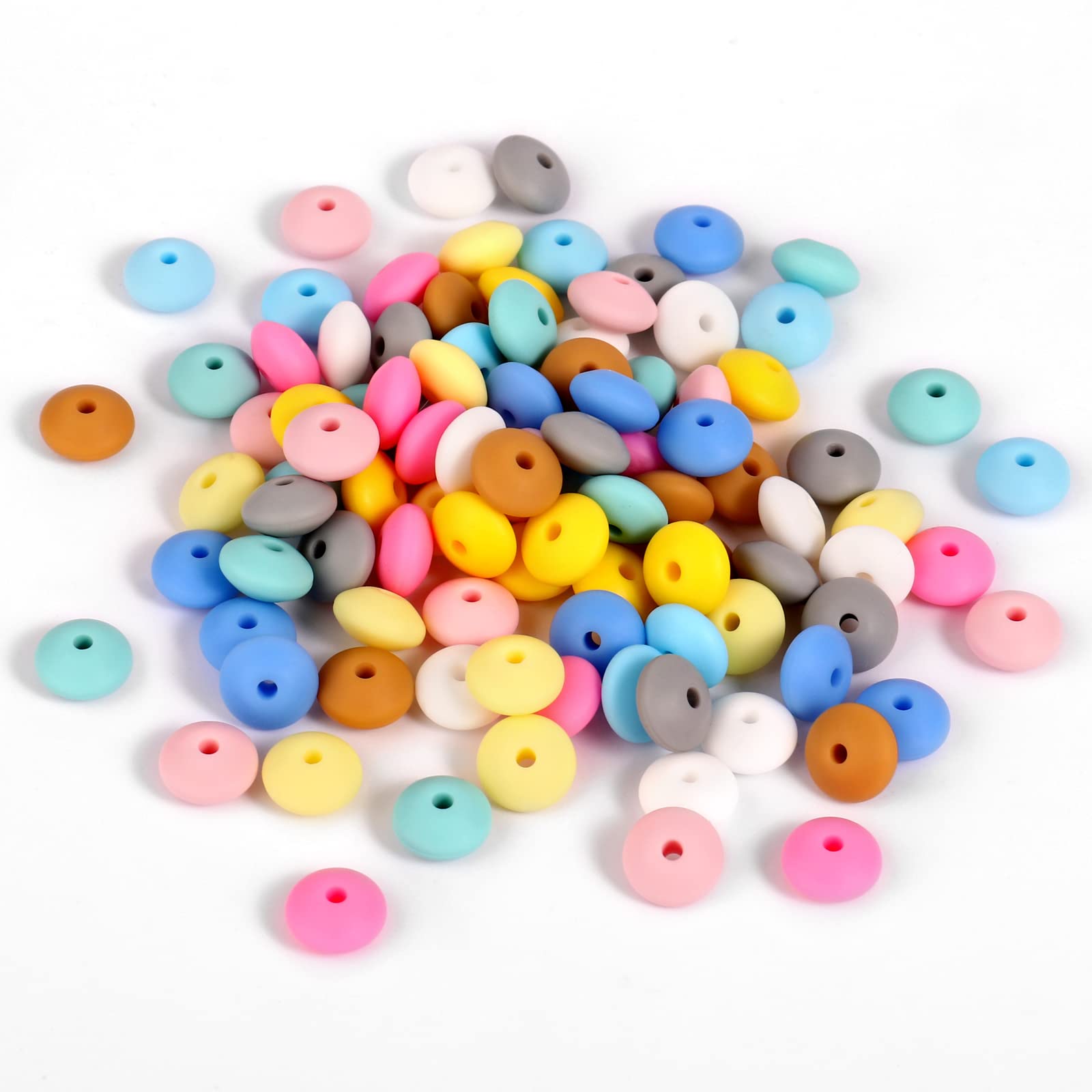 12mm Silicone Beads 100PCS for Jewelry Making & DIY Crafts - Keychains, Bracelets