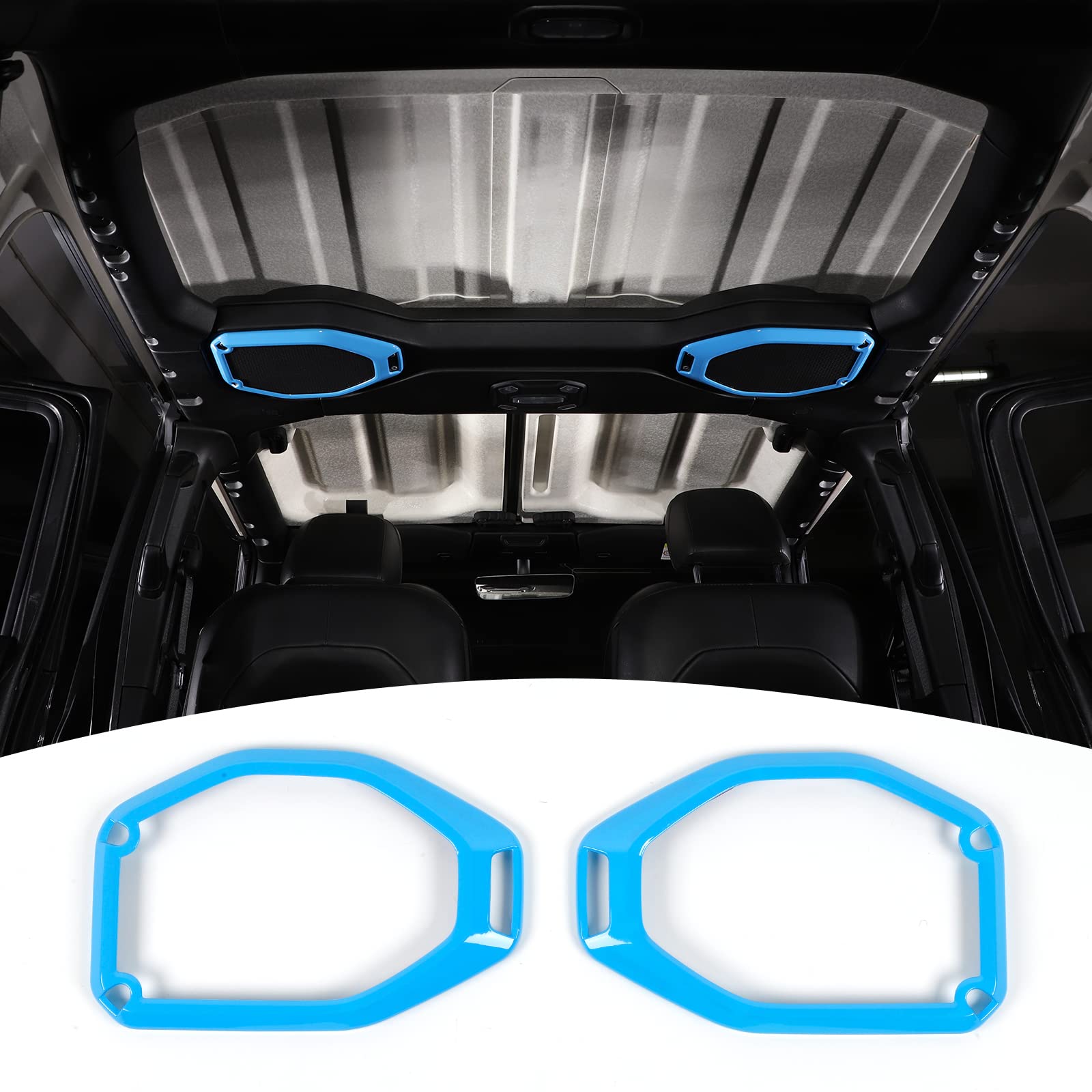 2018-2023 Jeep Wrangler JL JLU Gladiator JT Car Roof Speaker Frame Trim Cover - Light Blue Interior Accessories for Off-Road & Outdoor Adventures