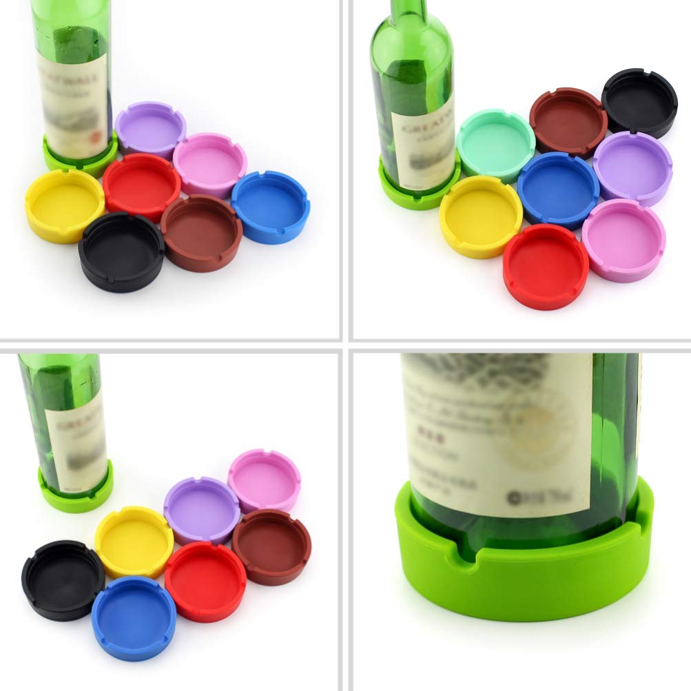 **Hemoton 5-Pack Silicone Wine Bottle Coasters - Anti-Slip Rubber Sleeves for Glass Water & Wine Bottles (Random Colors) - Perfect for Home, Bar, Party & Outdoor Use**