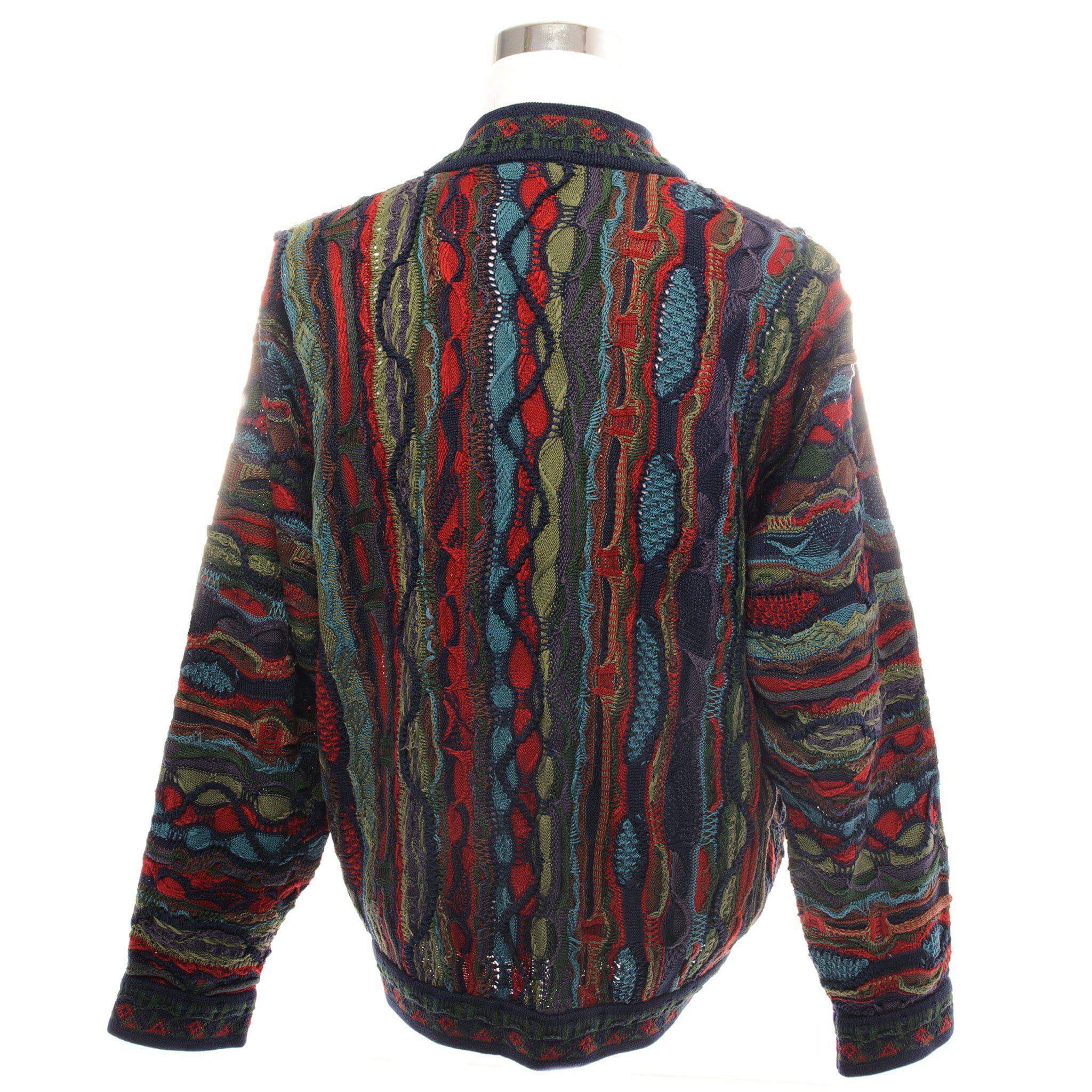 Vintage Coogi Sweater Men's Large - 90s Retro Knit Cardigan for Casual Wear & Street Style Outfits