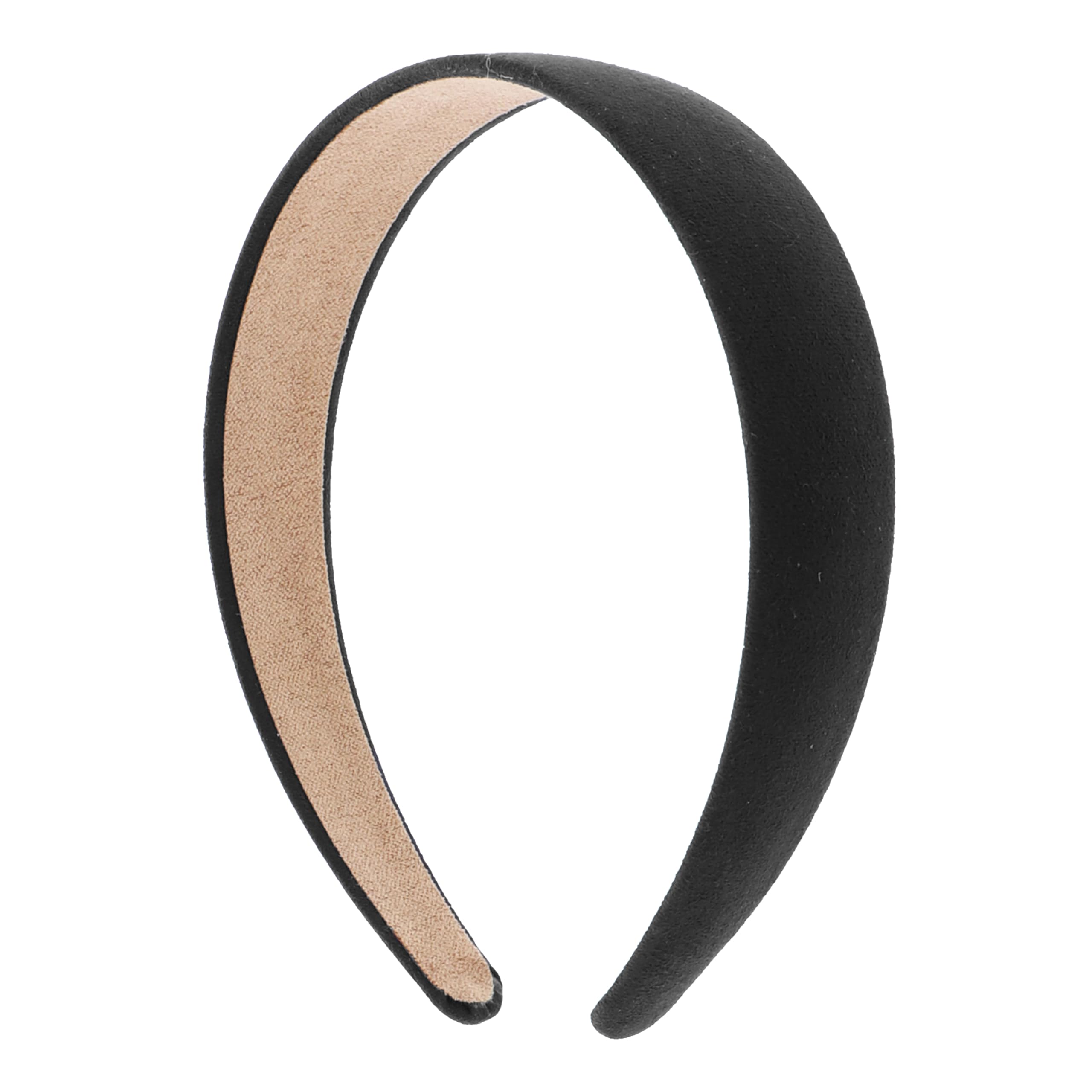 1 Inch Wide Black Suede-Like Headband for Women and Girls - Stylish Solid Hair Band for Everyday Wear, Workouts, and Special Occasions