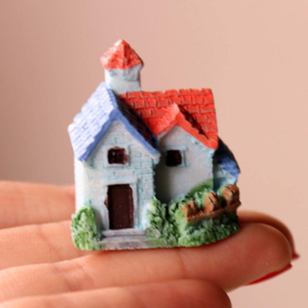 Miniature Landscape Decor - Mini House Floral Terrarium Accessories, Micro Landscape Model Figurines for Home, Office, Car & Succulent Plant Displays | Perfect for DIY Crafts, Fairy Gardens, and Tabletop Displays