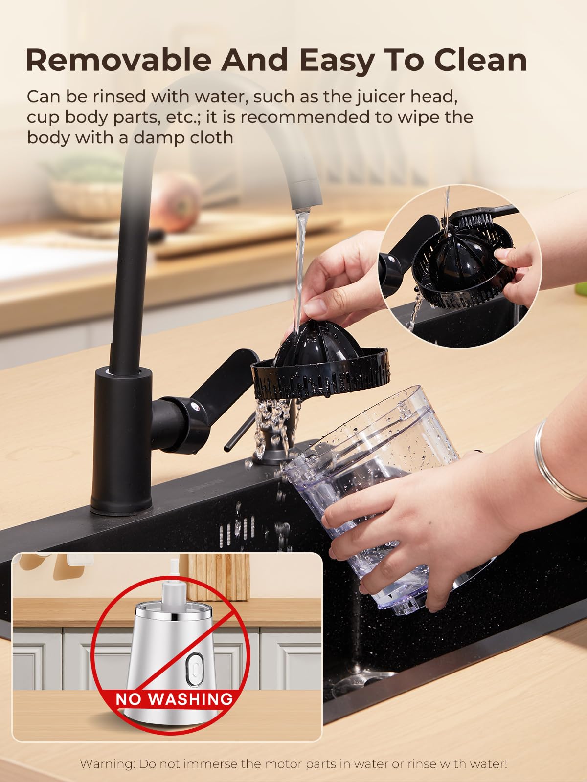 FOHERE Electric Citrus Juicer - Automatic Orange/Lemon Squeezer with Power Cord, One-Touch Operation, Easy to Clean, Portable Fruit Juicer for Home & Kitchen (Silver) - Perfect for Fresh Juice, Cocktails, and Healthy Breakfasts