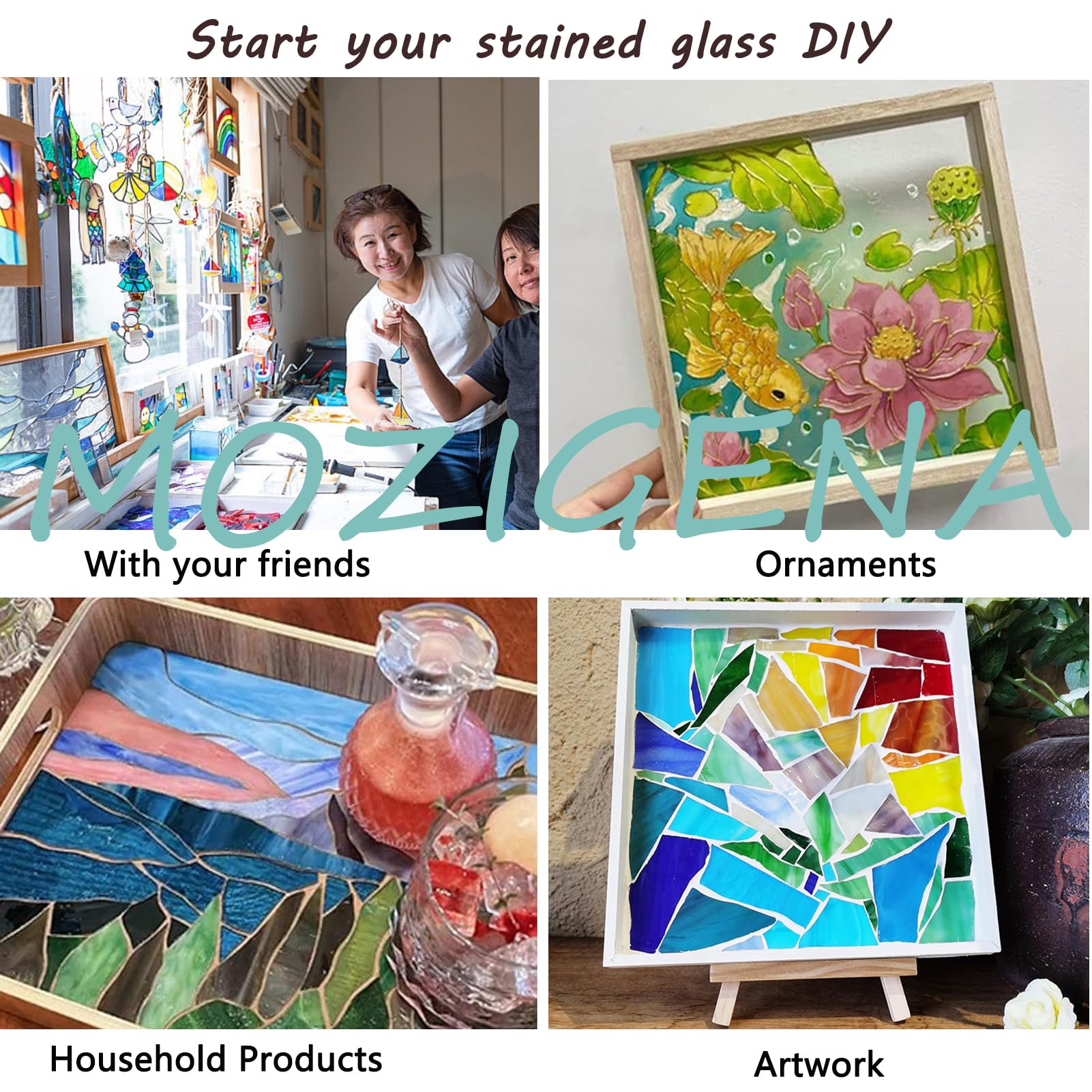 Stained Glass Kit for Adults - 80W Soldering Iron, Glass Cutter Tools, Copper Foil Tape & Cut Resistant Gloves - Complete DIY Stained Glass Supplies for Home Decor, Church Windows & Art Projects